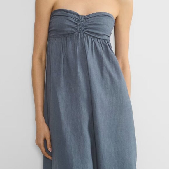 NWT Aritzia Little Moon Delos Linen Dress Vintage Navy - Picture 2 of 7